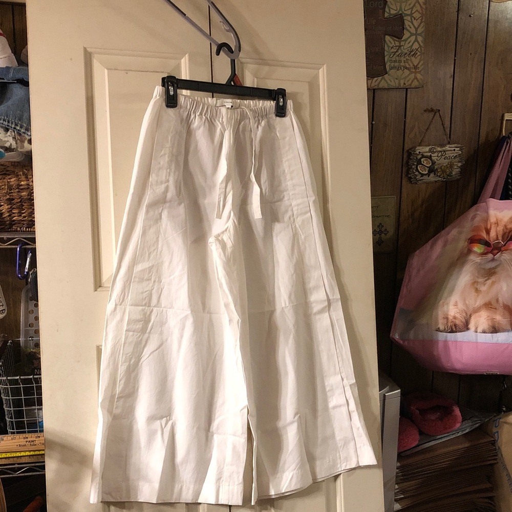 Vince wide leg drawstring Italian cotton pants